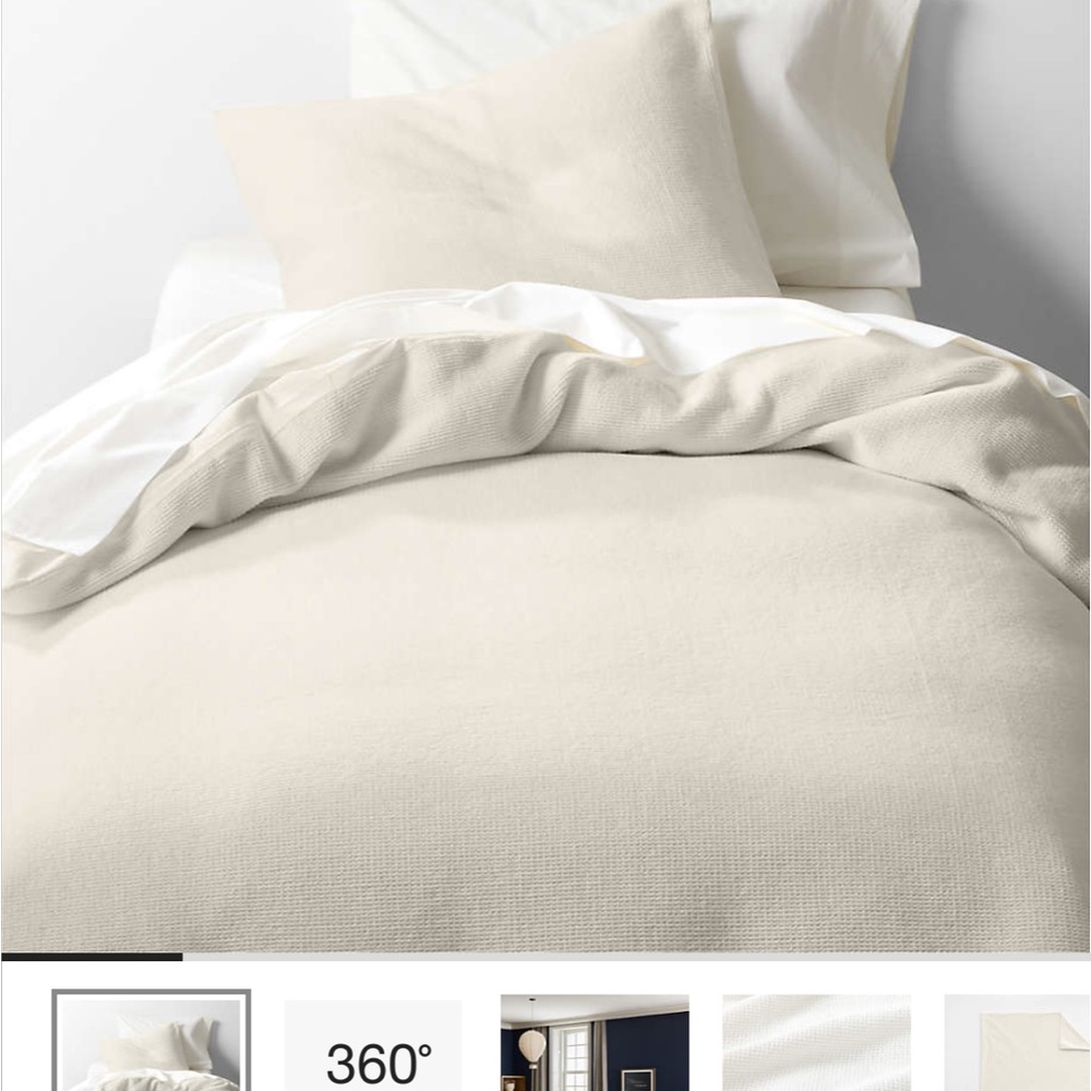 Crate&Barrel Cream Duvet Cover Set